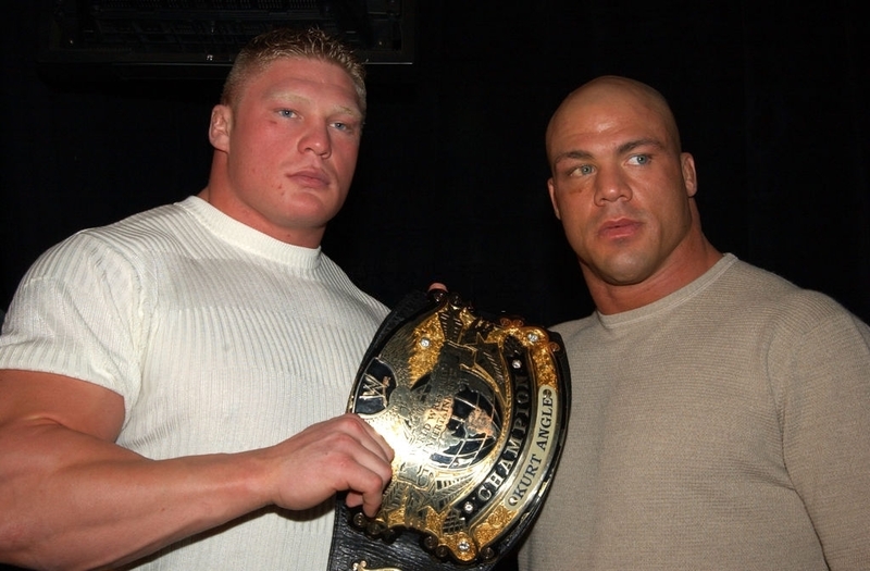 Brock Lesnar vs. Kurt Angle | Getty Images Photo by Theo Wargo/WireImage
