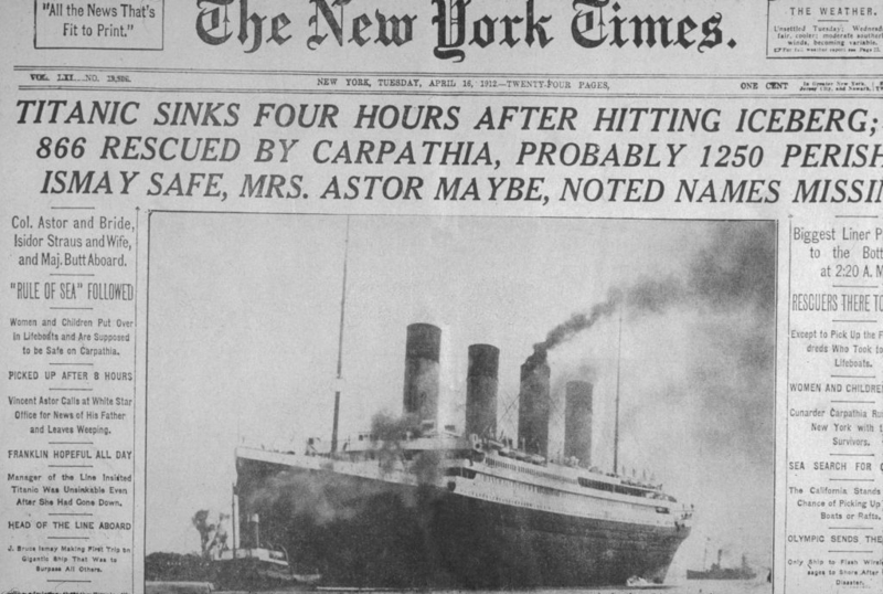 Major Newspapers Mistakenly Reported the Titanic Disaster | Getty Images Photo by Blank Archives