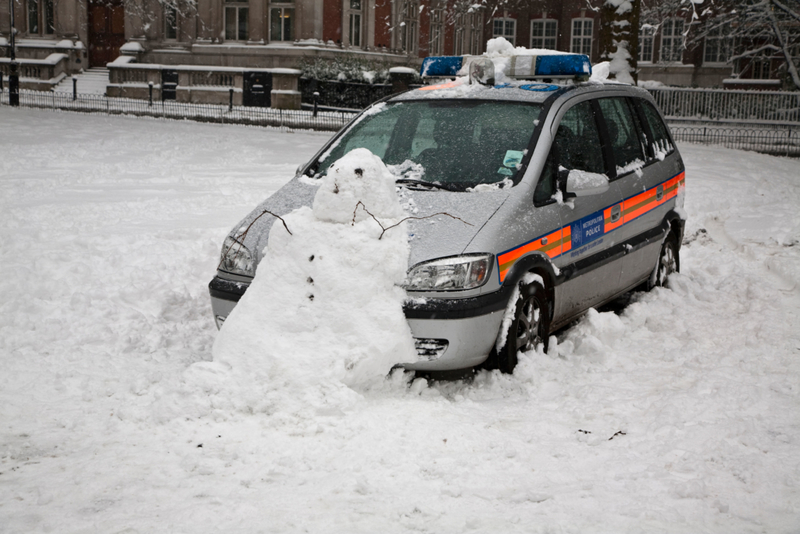 Parking in the Snow | Alamy Stock Photo