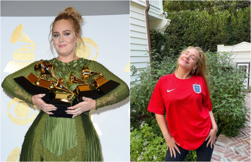 Adele – 42 Pounds | Getty Images Photo by Jason LaVeris/FilmMagic & Instagram.com/adele