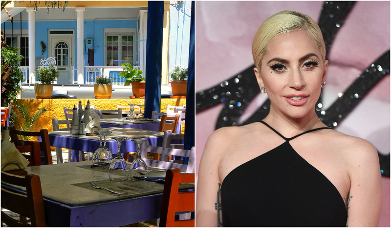 Lady Gaga: Greek Restaurant | Shutterstock & Getty Images Photo by Samir Hussein/WireImage