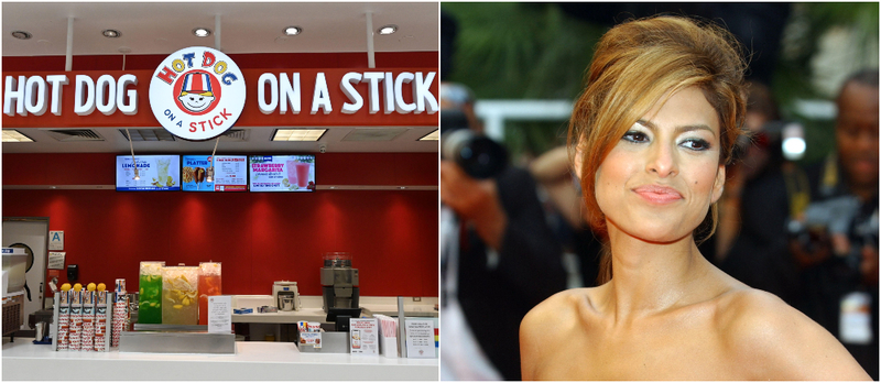 Eva Mendes: Hotdog on a Stick | Alamy Stock Photo