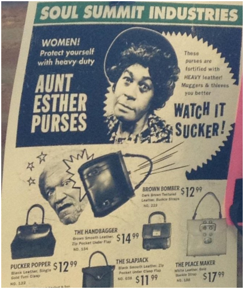 Purse Ad That’ll Knock Your Socks Off Literally | Twitter/@poopsplat