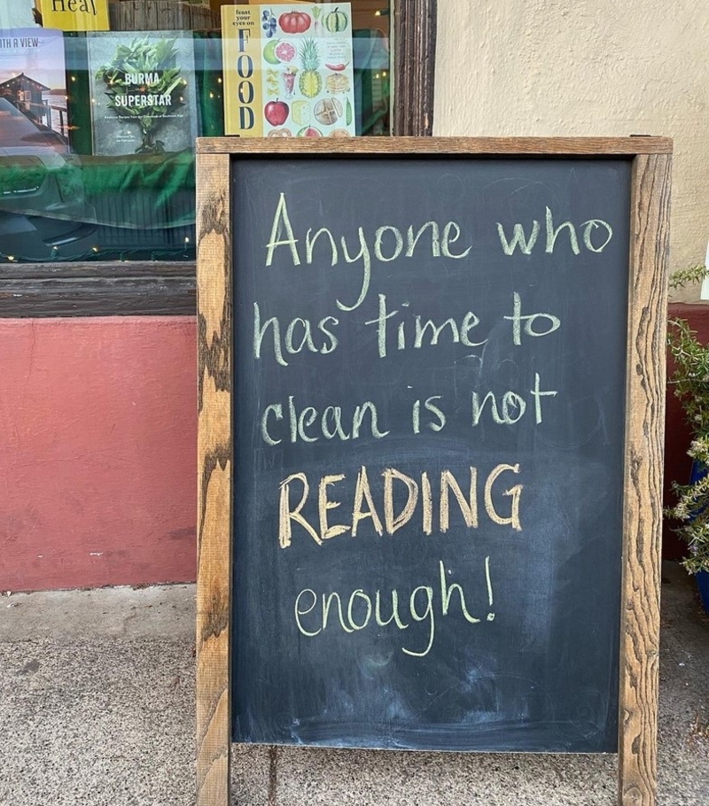 Yeah, Never Clean, That's Great Advice | Instagram/@sonomareadersbooks