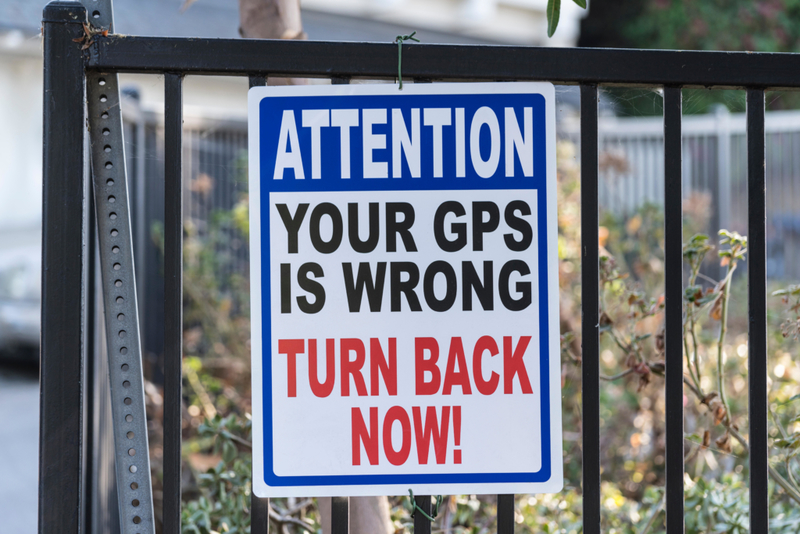 Here Goes That GPS Again | Alamy Stock Photo by trekandshoot