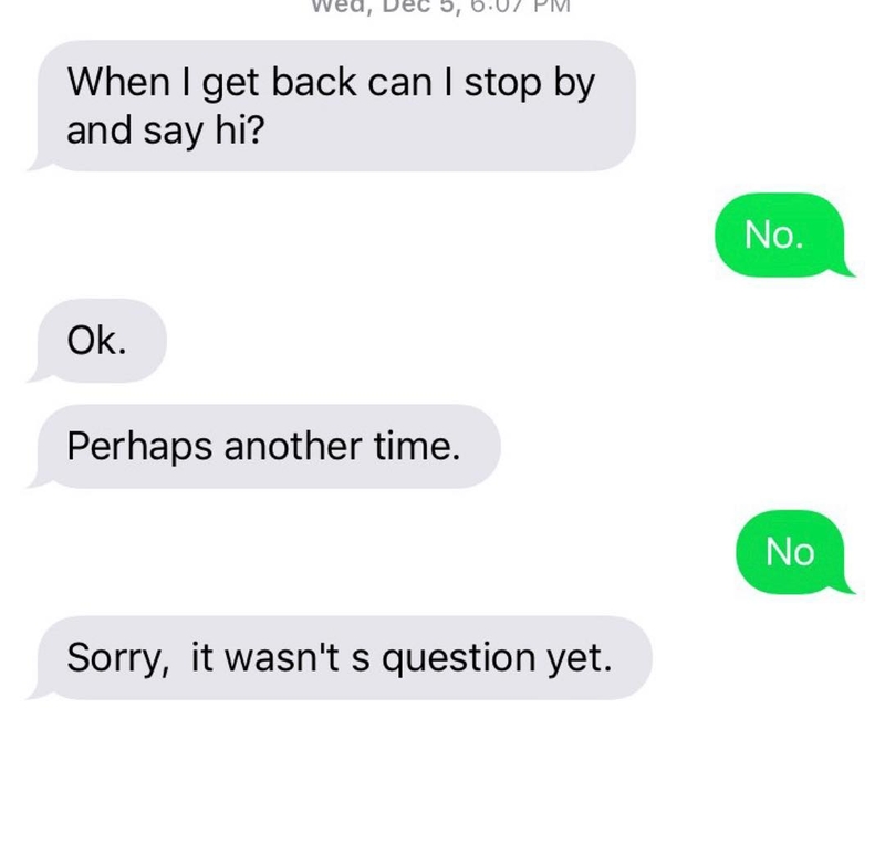 The Question and Answer Portion Is Over | Instagram/@textsfromyourex