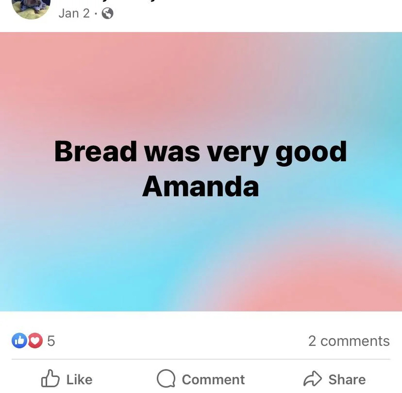 For the Love of Bread, Who is Amanda | Reddit.com/ToniBee63