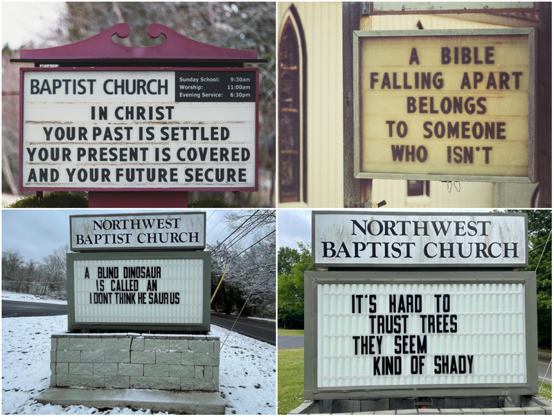 Hilarious Church Signs for the Faithful and the Faithless | Getty Images Photo by shaunl & Reddit.com/keifel