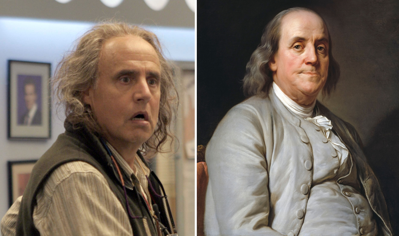 Jeffrey Tambor and Benjamin Franklin | Alamy Stock Photo
