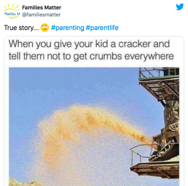 Crumbs Everywhere | Twitter/@familiesmatter