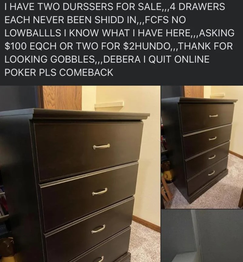 No Shiddd-ing! These Dressers are as Good as New | Reddit.com/rdhamm