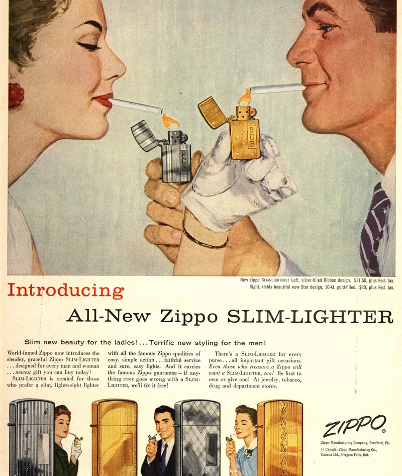 Zippo Use to Openly Promote Smoking | Alamy Stock Photo by Retro AdArchives