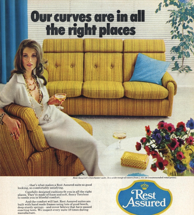 Rest Assured Furniture’s Not-Quite-Assuring Ad | Alamy Stock Photo by Retro AdArchives